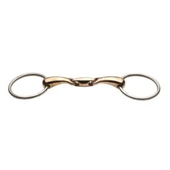 JP Korsteel Stainless Steel Copper Mouth Oval Link Loose Ring Snaffle Bit