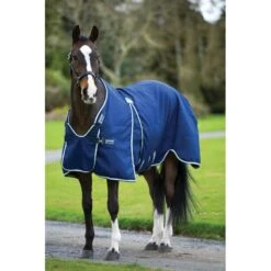 Rambo Optimo Stable Sheet - Navy/Beige/Blue/Navy