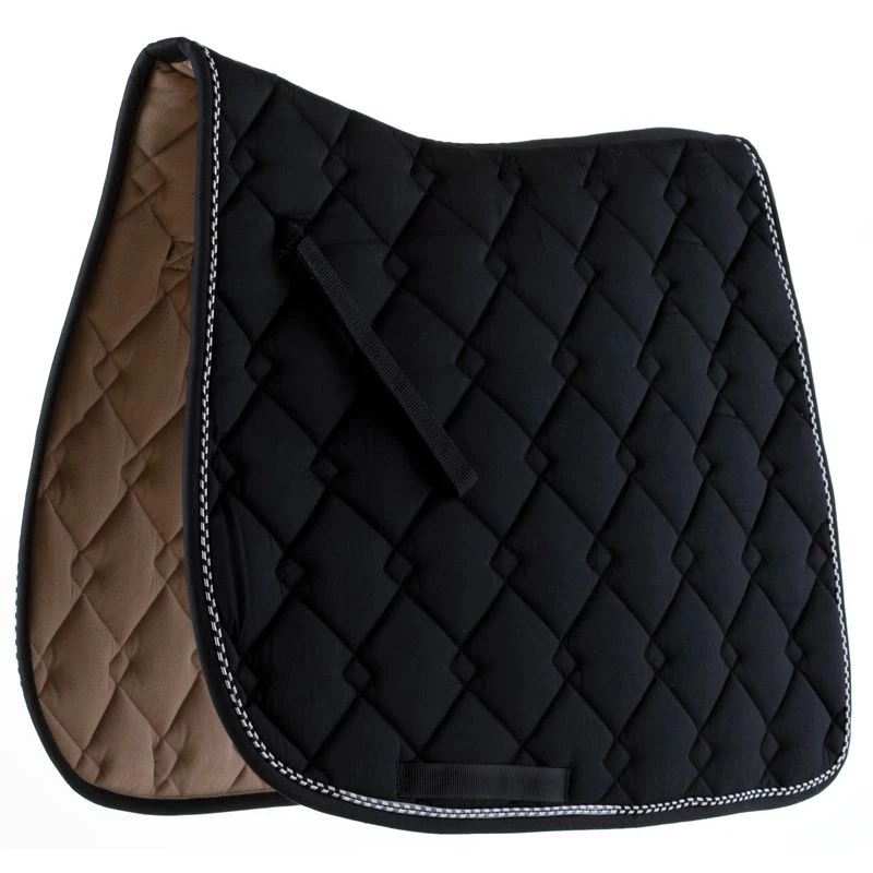 Roma Ecole Double Diamond Quilt Dressage Saddle Pad - Black/Silver 3 Roma Ecole Double Diamond Quilt Dressage Saddle Pad - Black/Silver
