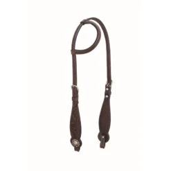 Western Rawhide Country Legend Floral And Basket One Ear Headstall - Dark Brown