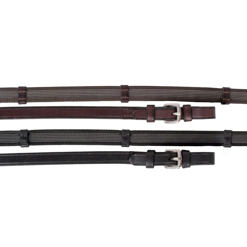 Nunn Finer Sure Grip Reins W/Leather Hand Stops - Black 4 Nunn Finer Sure Grip Reins W/Leather Hand Stops - Black - Image 2