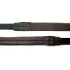 Nunn Finer Buckle End Large Pimple Rubber Reins - Havana/Brass