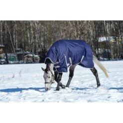 Weatherbeeta Comfitec Essential Combo Neck Heavy - Navy/Silver/Red -Saddle Shop 413059 800 800