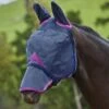 Weatherbeeta Comfitec Durable Mesh Mask W/Ears & Nose - Navy/Purple -Saddle Shop 413111 800 800