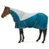 Ovation Super Fly Sheet W/Neck Cover - Grey/Teal -Saddle Shop 433945 800 800