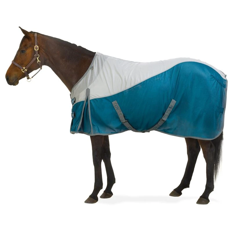 Ovation Super Fly Sheet W/Neck Cover - Grey/Teal 4 Ovation Super Fly Sheet W/Neck Cover - Grey/Teal - Image 2