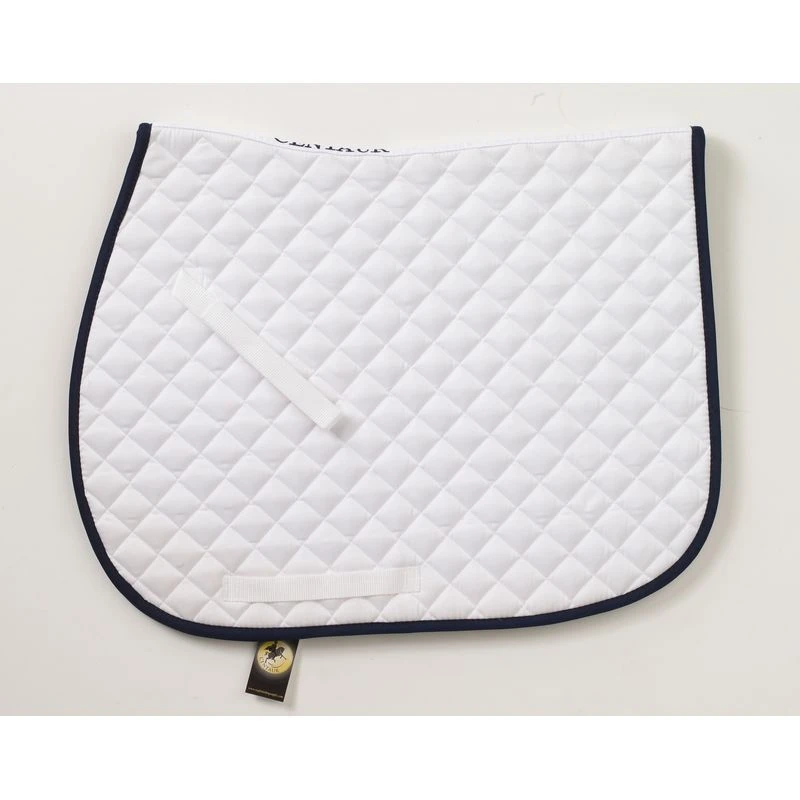 Centaur Imperial Quilted Close Contact Saddle Pad - White/Navy 4 Centaur Imperial Quilted Close Contact Saddle Pad - White/Navy - Image 2