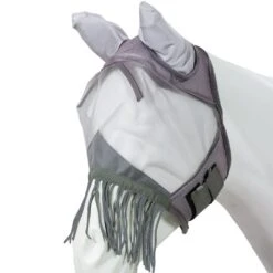Got Flies Fine Mesh Fly Mask W/Fringe - Grey