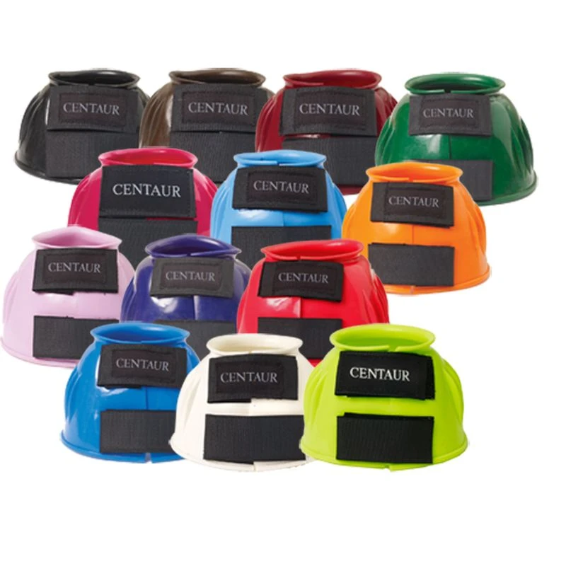 Centaur PVC Ribbed Double Hook And Loop Bell Boots - Burgundy 4 Centaur PVC Ribbed Double Hook And Loop Bell Boots - Burgundy - Image 2