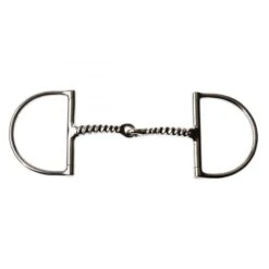 Korsteel Stainless Steel Corkscrew Dee Ring Snaffle Bit