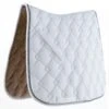 Roma Ecole Double Diamond Quilt Dressage Saddle Pad - White/Black/Silver