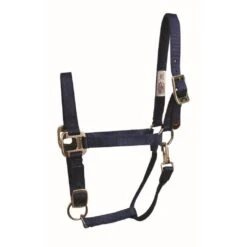 Western Rawhide Signature Halter W/Antique Silver Hardware W/Snap - Navy