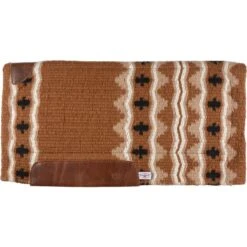Western Rawhide New Zealand Wool Western Saddle Pad - Brown/Sand/Black/White