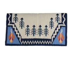 Western Rawhide Country Legend Feather Standard Show Blanket - Navy/White/Turquoise