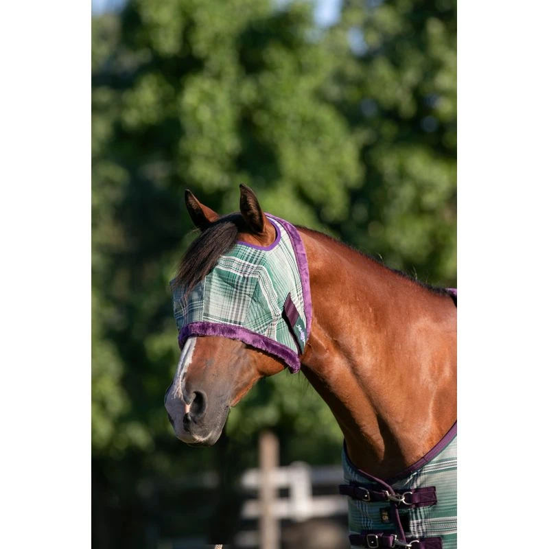 Kensington Fly Mask W/Plush Fleece Trim - Imperial Jade 3 Kensington Fly Mask W/Plush Fleece Trim - Imperial Jade