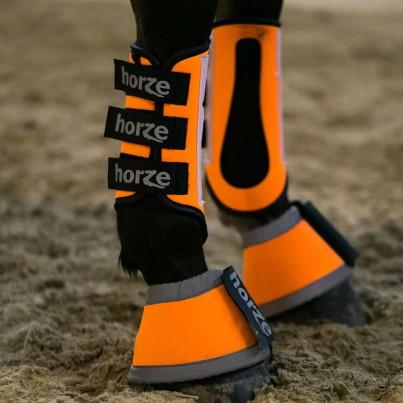 Horze Reflective Boots - Orange 4 Horze Reflective Boots - Orange - Image 2