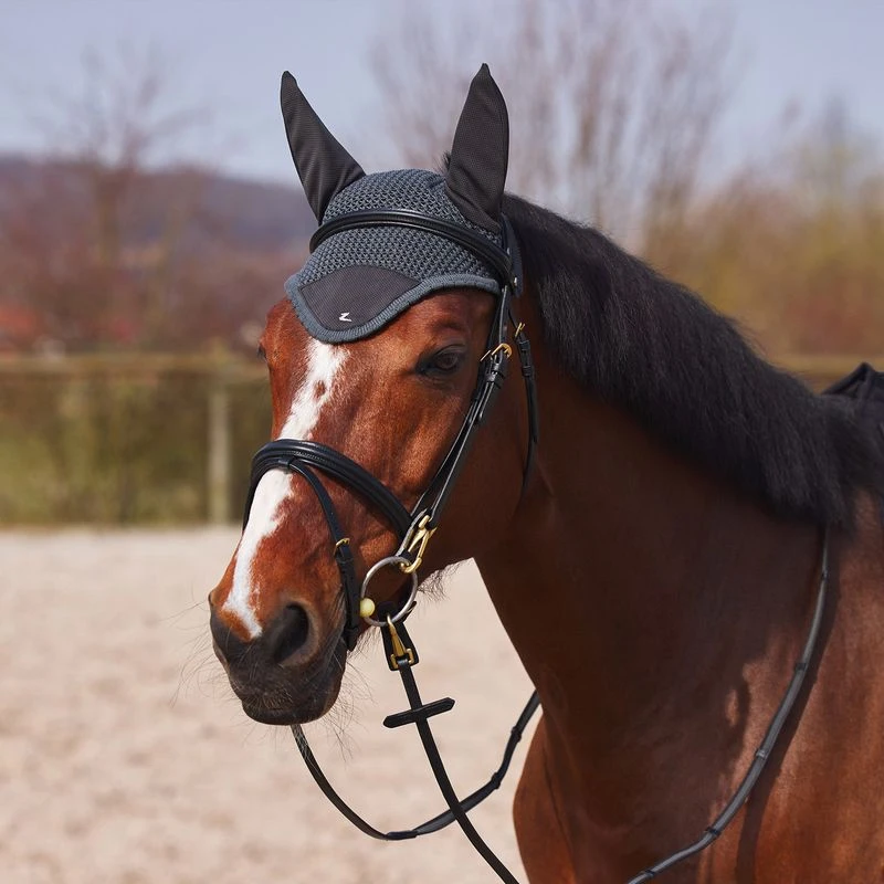 Horze Cooling Ear Net - Dark Grey 5 Horze Cooling Ear Net - Dark Grey - Image 3