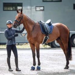 Horze Lincoln Faux Fur Bell Boots - Dress Dark Blue 8 Horze Lincoln Faux Fur Bell Boots - Dress Dark Blue -Saddle Shop 479953 800 800