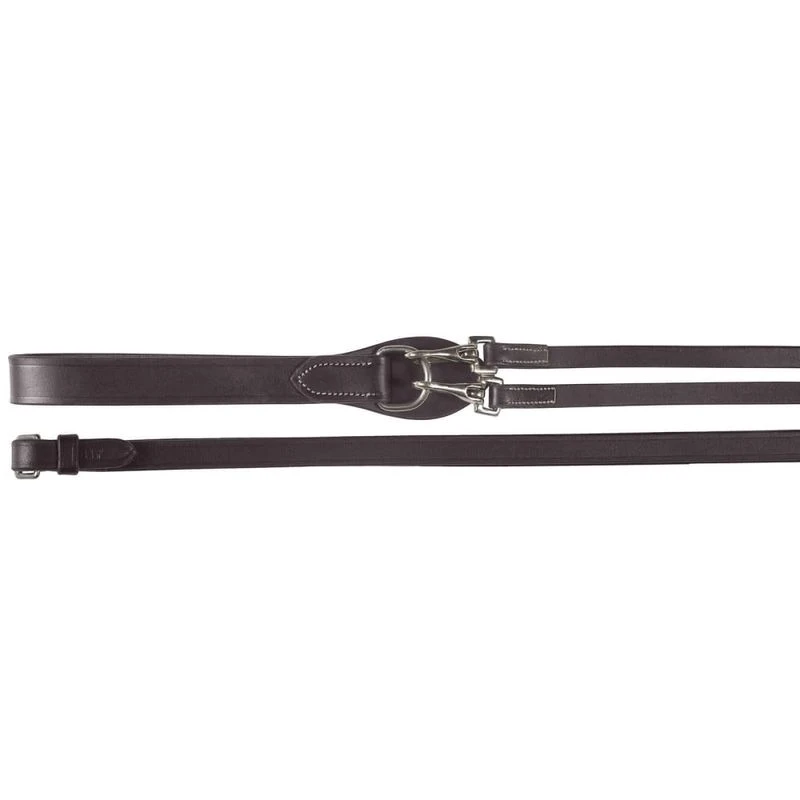 Horze Sparta Leather Draw Reins - Dark Brown 4 Horze Sparta Leather Draw Reins - Dark Brown - Image 2