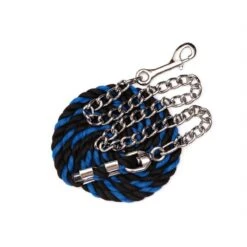 Perri's 1/2" Bright Cotton Lead W/Chain - Black/Royal