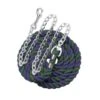 Perri's 1/2" Cotton MulitColor Lead W/Chain - Navy/Hunter Green -Saddle Shop 500569 800 800