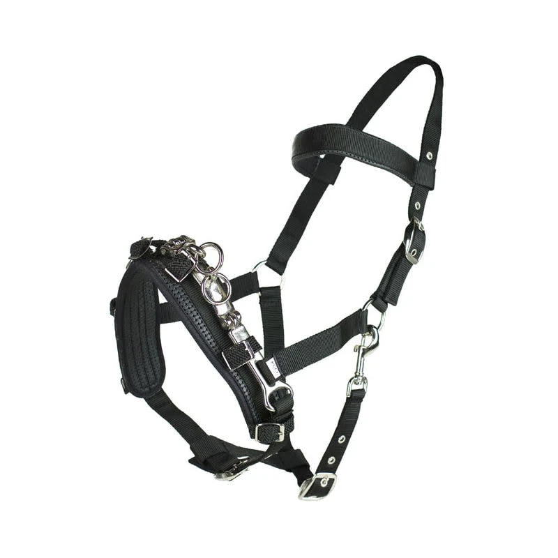 Horze Nylon Lunging Cavesson - Black 3 Horze Nylon Lunging Cavesson - Black