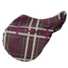Pessoa Alpine 1200D Saddle Cover - Carob Brown/Fuchsia Plaid -Saddle Shop 533834 800 800