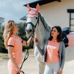 Horze Cooling Ear Net - Peach Amber Pink -Saddle Shop 542397 800 800