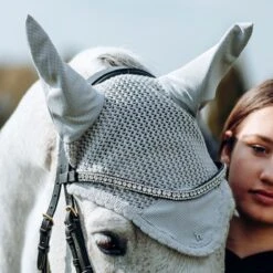 Horze Cooling Ear Net - Pebble Grey -Saddle Shop 542465 800 800