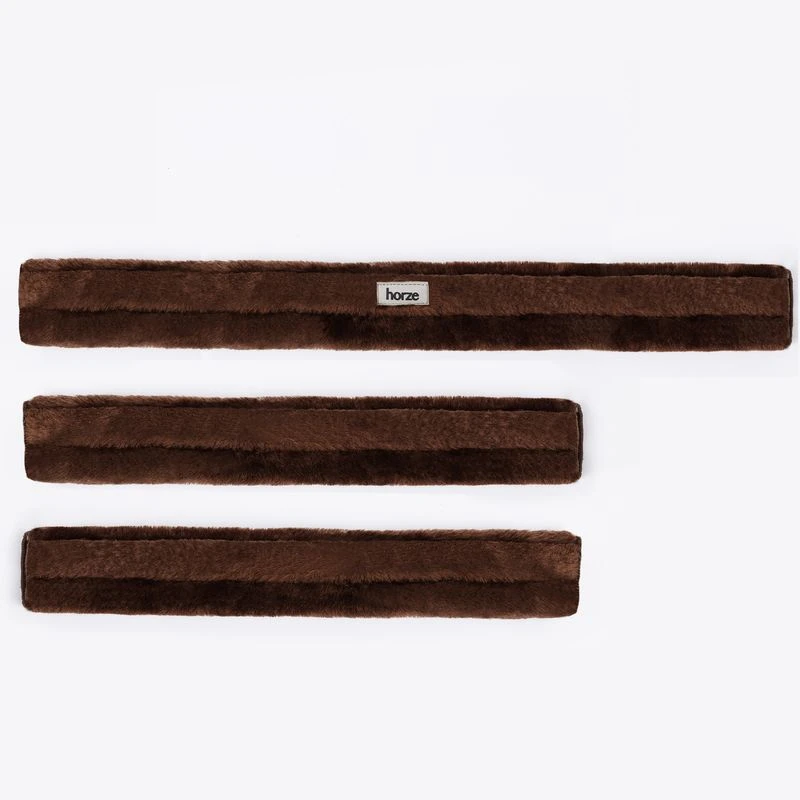 Horze Narvik Faux-Fur Breastplate Cover Set - Dark Brown 3 Horze Narvik Faux-Fur Breastplate Cover Set - Dark Brown