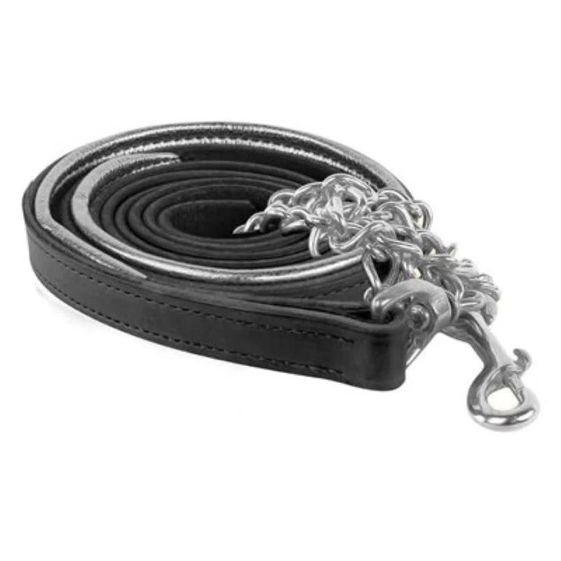 Perri's Metallic Padded Lead W/Chain - Black/Gun Metal 3 Perri's Metallic Padded Lead W/Chain - Black/Gun Metal
