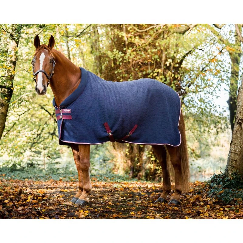 Horseware Embossed Cosy Neck Fleece - Navy HW Print/Burgundy/White 3 Horseware Embossed Cosy Neck Fleece - Navy HW Print/Burgundy/White