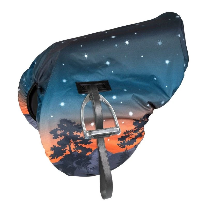 Shires Print Waterproof Ride On Saddle Cover - Winter Sunset 3 Shires Print Waterproof Ride On Saddle Cover - Winter Sunset