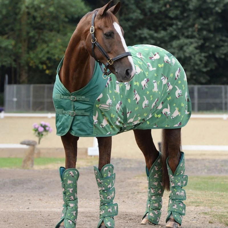 Weatherbeeta Anti-Static Fleece Cooler Standard Neck - Sloth Print 4 Weatherbeeta Anti-Static Fleece Cooler Standard Neck - Sloth Print - Image 2