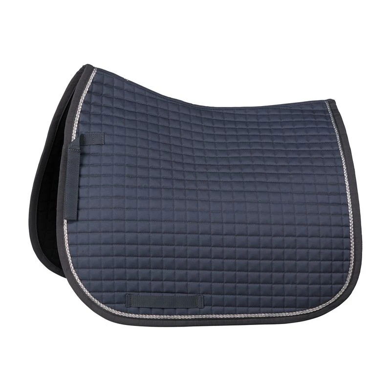 Horze Glarus Quick Dry Dressage Saddle Pad With Rose Gold Braid Piping - Iron Gate Grey 3 Horze Glarus Quick Dry Dressage Saddle Pad With Rose Gold Braid Piping - Iron Gate Grey
