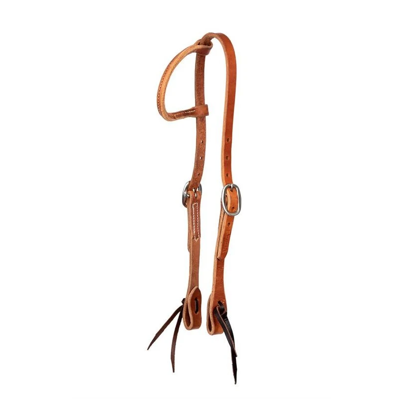 Perri's One Ear Tie End Western Headstall - Brown 3 Perri's One Ear Tie End Western Headstall - Brown
