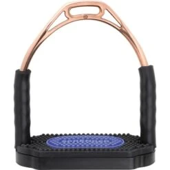 Herm Sprenger Bow Balance Stirrups - Bronze/Black/Blue Pad