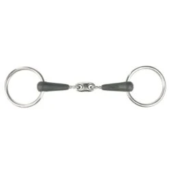 Horze Oval Link Loose Ring Snaffle Bit - Black