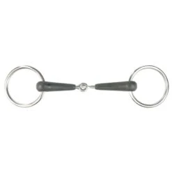 Horze Rubber Loose Ring Snaffle Bit - Black