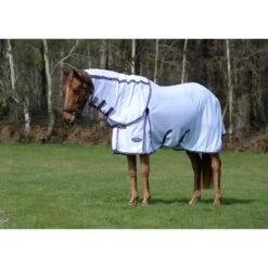 Weatherbeeta Comfitec Airflow II Detach A Neck Fly Sheet - White/Violet/Blue