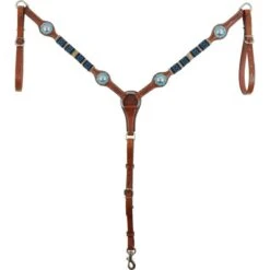 Western Rawhide Country Legends Turquoise Beads Breastcollar - Chestnut