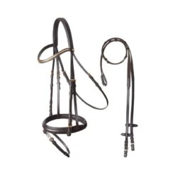 Horze Safari Bridle W/Curved Clincher Browband - Safari Brown