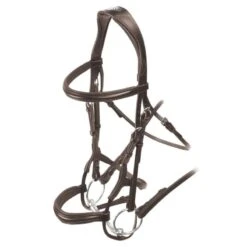 Shires Velociti Rapida Rolled Padded Cavesson Bridle - Havana -Saddle Shop 674258 800 800