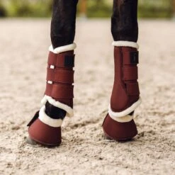 Horze Terrazzo Fleece Lined Brushing Boots - Smoked Paprika -Saddle Shop 695175 800 800