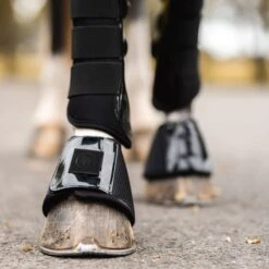 Horze Smoky Twilight Air Mesh Bell Boots - Caviar Black -Saddle Shop 696978 800 800