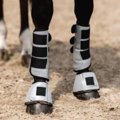 Horze Smoky Twilight Air Mesh Bell Boots - Quiet Grey -Saddle Shop 697079 800 800